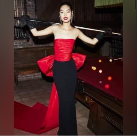 Ralph Lauren Collection Silk Red Bow Train Faille Blouse Bustier Top Corset $3k - Picture 14 of 16